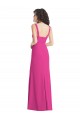 Trompette Col Carré Crêpe Stretch Longue Robes demoiselle d'honneur / Robes de bal Prix Réduit