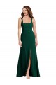 Trompette Col Carré Crêpe Stretch Longue Robes demoiselle d'honneur / Robes de bal Prix Réduit