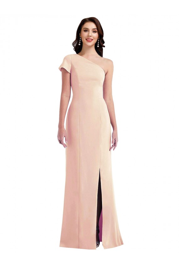 Trompette Crêpe Stretch Longue Formelles Robes demoiselle d'honneur / Robes de soirée / Robes de bal Prix Réduit