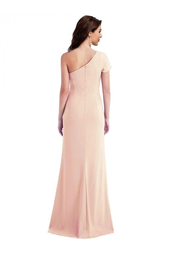 Trompette Crêpe Stretch Longue Formelles Robes demoiselle d'honneur / Robes de soirée / Robes de bal Prix Réduit