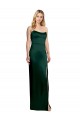 Vert Chasseur Trapèze Scoop Sans bretelle Satiné Stretch Longue Formelles Robes demoiselle d'honneur / Robes de soirée / Robes de bal Prix Réduit
