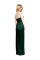 Vert Chasseur Trapèze Scoop Sans bretelle Satiné Stretch Longue Formelles Robes demoiselle d'honneur / Robes de soirée / Robes de bal Prix Réduit