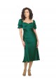 Vert Chasseur Trapèze midi Satiné Soyeux Courte Robes demoiselle d'honneur / Robes de soirée / Robes de bal Prix Réduit