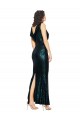 Vert foncé Sirène Col V Paillette Longue Formelles Robes demoiselle d'honneur / Robes de soirée / Robes de bal Prix Réduit