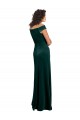 Vert foncé Trapèze Col Carré Velours Stretch Longue Formelles Robes demoiselle d'honneur / Robes de soirée / Robes de bal Prix Réduit