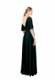 Vert foncé Trapèze Col V Velours Stretch Longue Robes demoiselle d'honneur / Robes de bal Prix Réduit