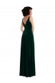 Vert foncé Trapèze Col V Velours Stretch Longue Robes demoiselle d'honneur / Robes de bal Prix Réduit