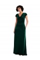 Vert foncé Trapèze Velours Stretch Longue Robes demoiselle d'honneur / Robes de bal Prix Réduit