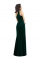 Vert foncé Trompette Velours Stretch Longue Robes demoiselle d'honneur / Robes de bal Prix Réduit