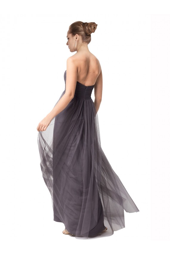 Vintage Rose Trapèze Tulle Longue Robes demoiselle d'honneur Prix Réduit