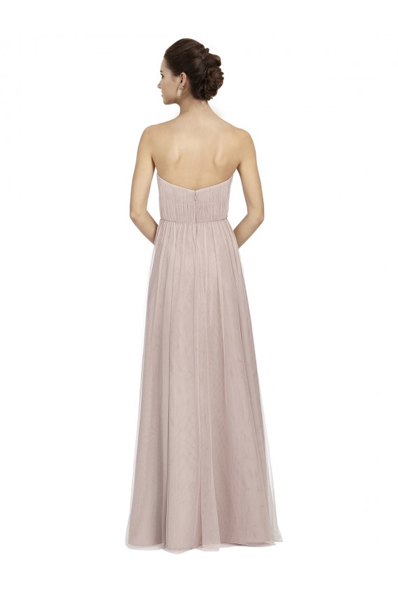 Vintage Rose Trapèze Tulle Longue Robes demoiselle d'honneur Prix Réduit